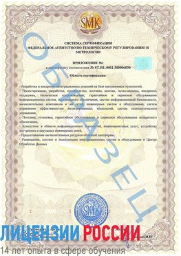 Образец сертификата соответствия (приложение) Лебедянь Сертификат ISO 27001